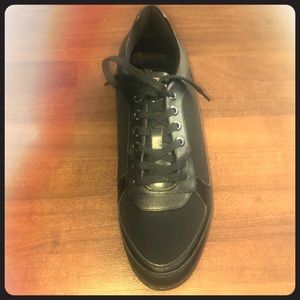 Versace Collection Neoprene & Leather Lace-Up